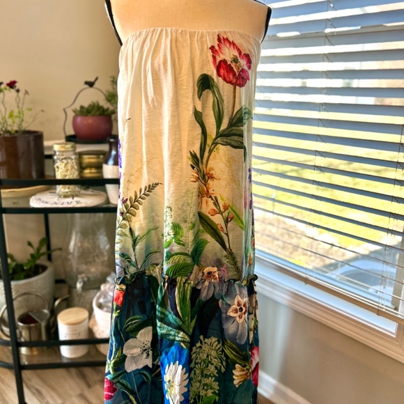 ANTHROPOLOGIE Strapless Maxi Dress, Ivory Floral, NWT! - Picture 6 of 14